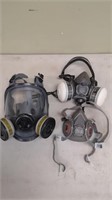 Three used respirators