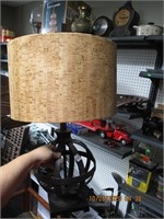 Metal Sphere Lamp w/Cork Shade
