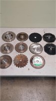 11 assorted saw blades