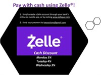 WE ACCEPT ZELLE!