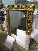 ORNATE WOOD FRAME MIRROR 35"X46"