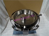ROUND 15"D ROLL TOP CHAFING DISH W/ CHROME LEGS