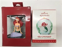 2 Hallmark Little Mermaid Ornaments