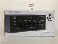 PYLE HOME PCM20A 40 WATT POWER AMPLIFIER WITH
