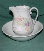 WINROSE COLLECTION DECORATED SMALL PITCHER & BOWL