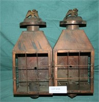 PAIR OF COPPER STYLE YARD LIGHT COVERS