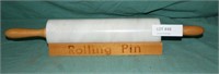 MARBLE ROLLING PIN W/WOODEN DISPLAY STAND