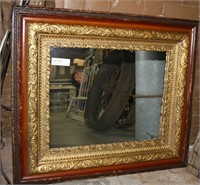 GOLD & WOOD STYLE WOOD FRAMED WALL MIRROR