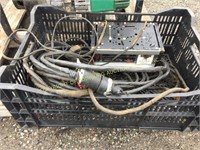 WIRE BATTERY CHARGER & OIL CAN IN CRATE