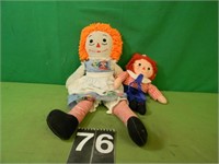 20" Raggedy Ann & 10" Raggedy Andy dolls