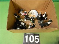 Box of Boston Terrier Collectables