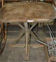 ANTIQUE OCTAGON WOODEN TABLE