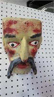 HIGHLY CARVED MEXICAN DANCE MASK, 7 X 10"