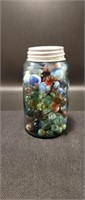 Ball jar full of marbles