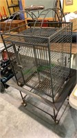 Large metal birdcage, parrot size with a