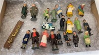 Group lot of vintage iron and metal people, all
