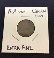 Coin, 19 09VDB Lincoln sent, extra fine.(1178)