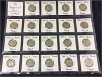 Coins, 19 Roosevelt dimes, proof, 1980