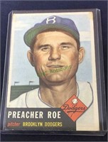Sports card, 1953 Topps Preacher Roe, card number