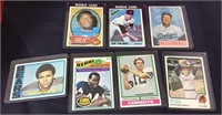 Sports cards, seven card lot, Gail Sayers, Walter