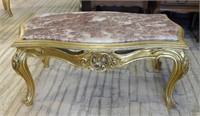 Marble Inset Gilt Rococo Coffee Table.