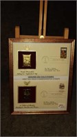 Pair of genuine 22 karat gold stamp first-day