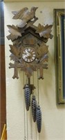 Carved Cuckoo Clock with Weights.
