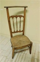 Spindle Back Rush Seat Prayer Chair.