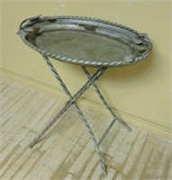 Hammered Metal Serving Stand.