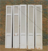 Primitive Painted Wooden Louvered Shutters.