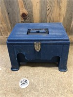 Tag #320 Blue Stool Box Full of Supplies