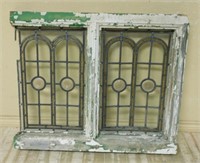 Large Stained Leaded Glass Window.