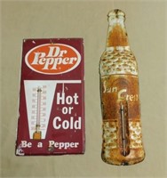 Dr. Pepper and Sun Crest Soda Thermometers.