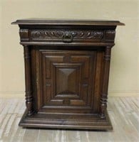 Henri II Style Pillared Oak Cabinet.