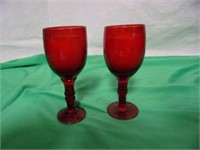 2 Red Candle Holders