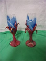 2 Octopus Wine glasses