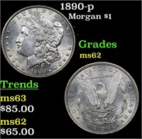 1890-p Morgan $1 Grades Select Unc