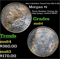 1881-o Rainbow Toned Vam 1B2 I3 R6 Morgan $1 Grade
