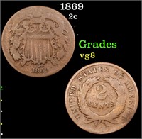 1869 2c Grades vg, very good