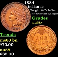 1884 Indian 1c Grades Choice AU/BU Slider+