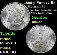 1898-p Vam 12 R5 Morgan $1 Grades Choice+ Unc