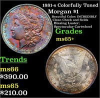 1881-s Colorfully Toned Morgan $1 Grades GEM+ Unc