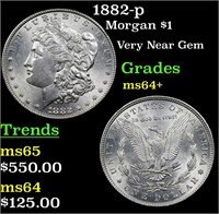 1882-p Morgan $1 Grades Choice+ Unc