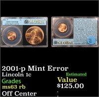 2001-p Mint Error Lincoln Cent 1c Grades Select Un