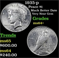 1935-p Peace $1 Grades Choice+ Unc