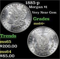 1885-p Morgan $1 Grades Choice+ Unc