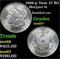 1886-p Vam 27 R5 Morgan $1 Grades GEM+ Unc