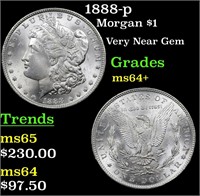 1888-p Morgan $1 Grades Choice+ Unc