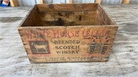 White horse cellar old wood box