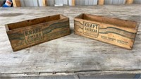Kraft American cheese old wood boxes